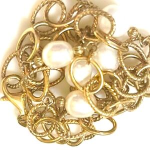 Veronese Collection 18k/925 Silver Links & Pearls Necklace Boxed